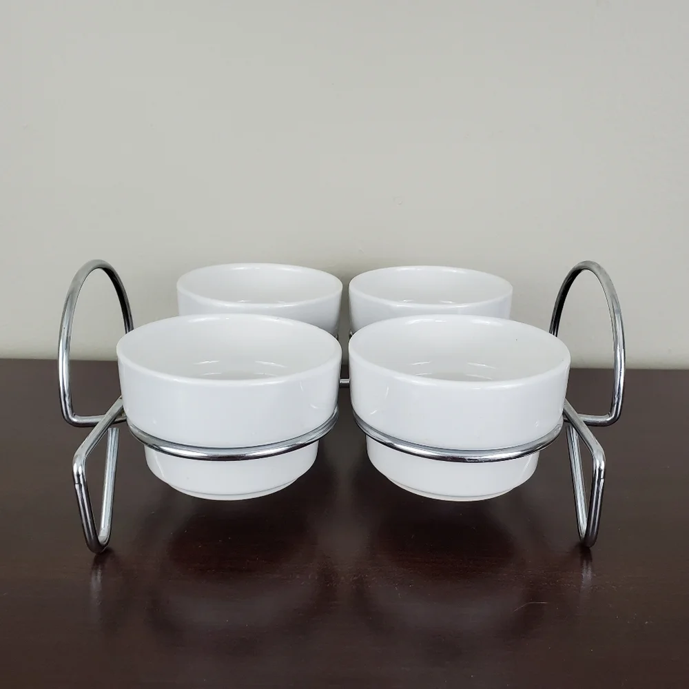 Vintage Lillian Vernon White 5-Pc. Condiment Server Set